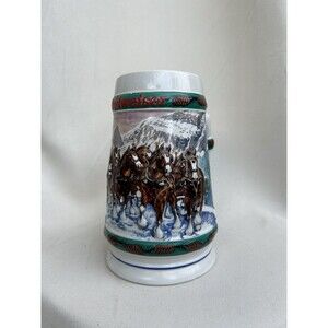 Christmas Stein Budweiser Beer Stein Holiday Series Mug Special Delivery 1993